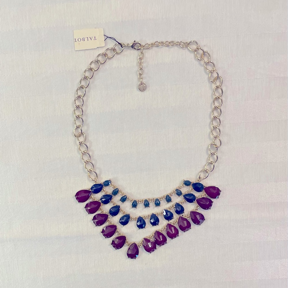 Talbot's Necklace, Collar-Style, Gold-tone, Colors- Purple, Blue,Green, Vintage